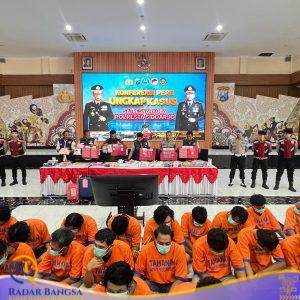 Satresnarkoba Polresta Sidoarjo Ungkap 65 Kasus Narkoba, Amankan 76 Tersangka